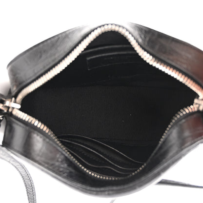 Saint Laurent Calfskin Crocodile Embossed Small Classic Monogram Camera Bag Black 5 of 11