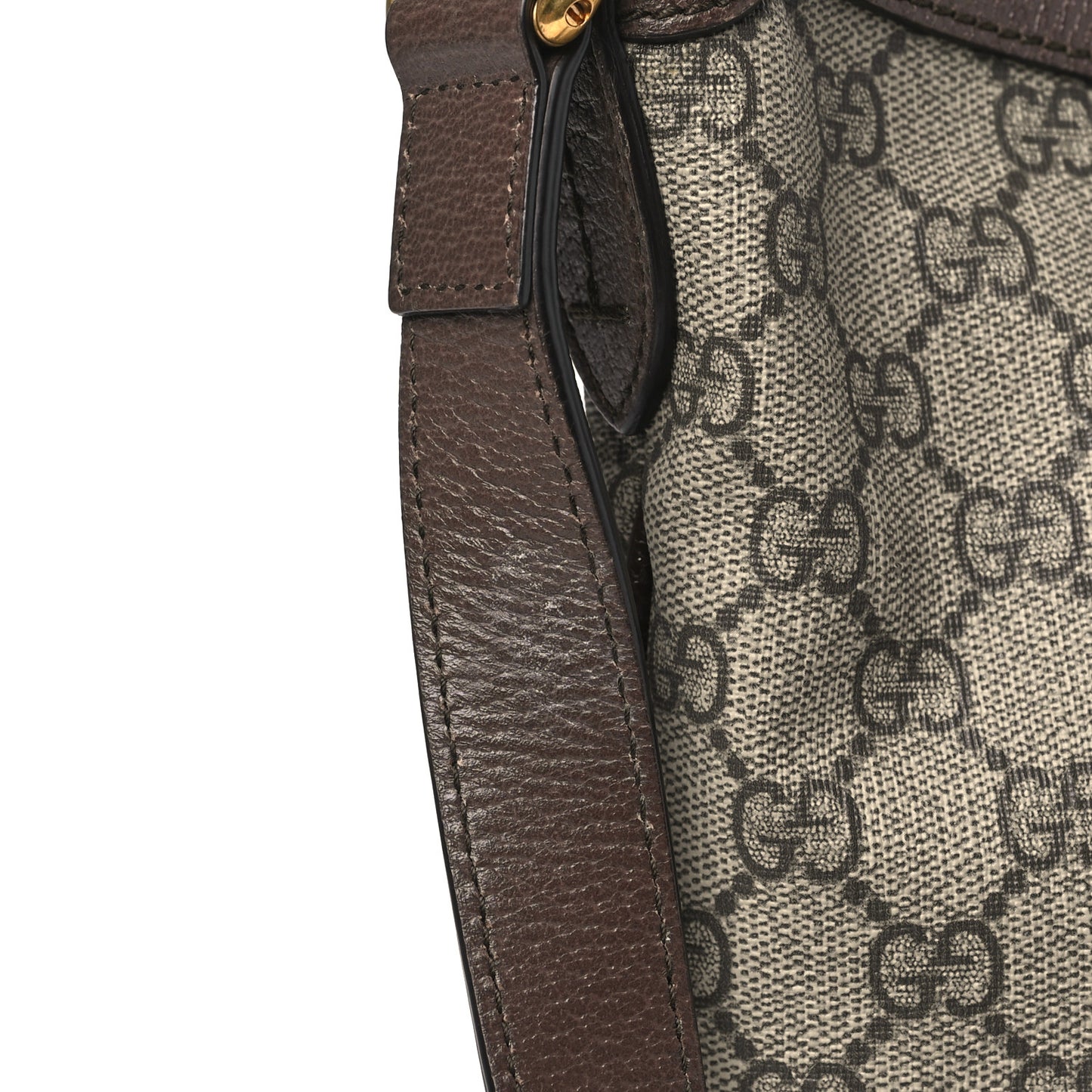 GG Supreme Monogram Web Small Ophidia Half Moon Hobo Brown