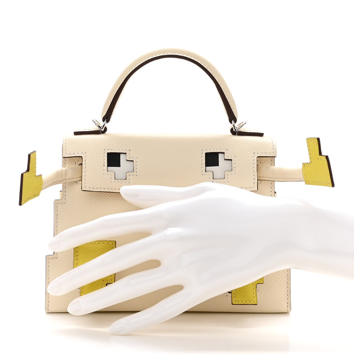 Hermes Epsom Quelle Idole Picto Kelly Doll Handbag Nata Mauve Sylvestre Lime Chai 3 of 14