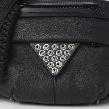 Alexander Wang Pebbled Deerskin Mesh Snap Embellished Convertible Shoulder Bag Black 9 of 9