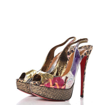 Christian Louboutin PVC Suede Winter Trash 150 Pumps 37.5 Leopard 3 of 14