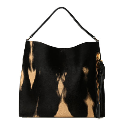 Tom Ford Calf Hair Tie Dye Small Alix Padlock Zip Hobo Bag 3 of 13