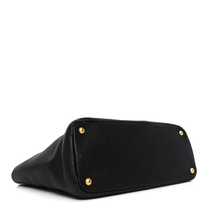 Prada Vitello Daino Side Pocket Tote Black 4 of 9