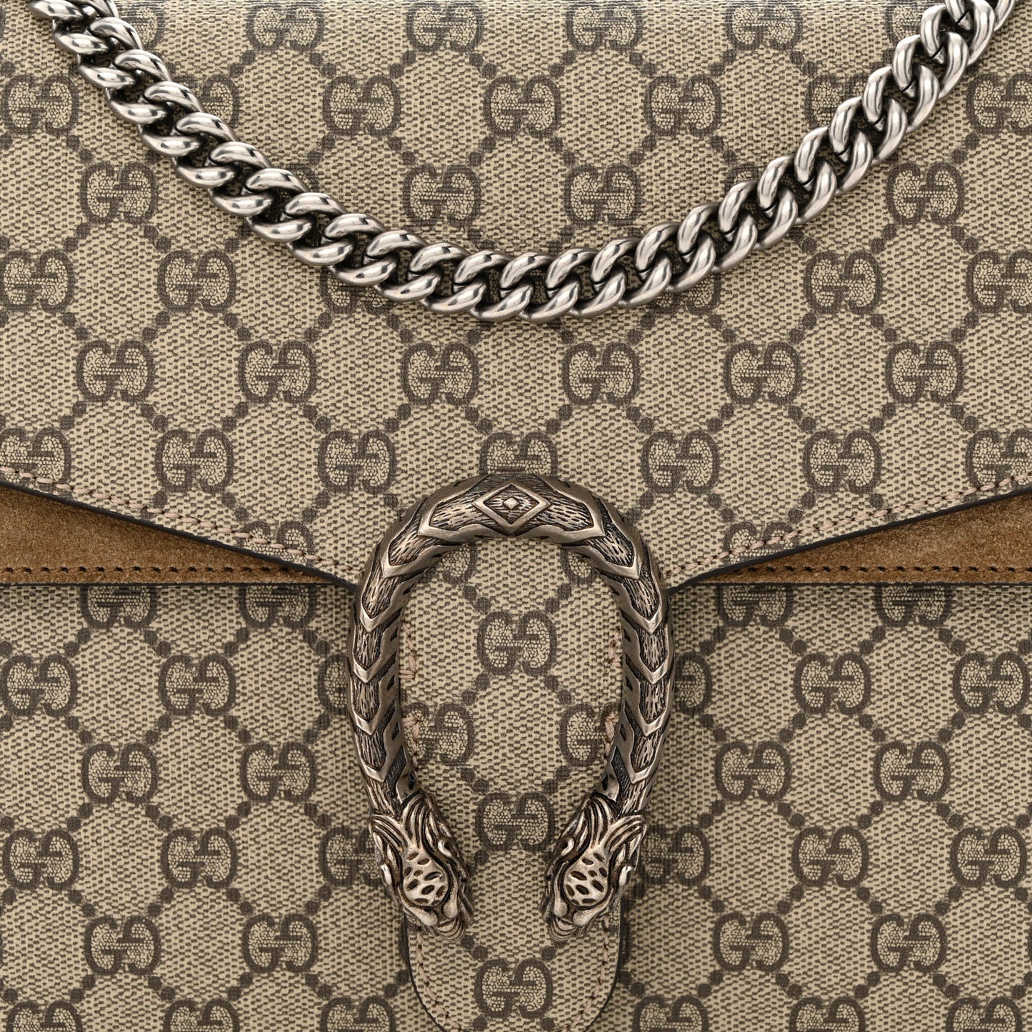 GG Supreme Monogram Medium Dionysus Shoulder Bag Taupe
