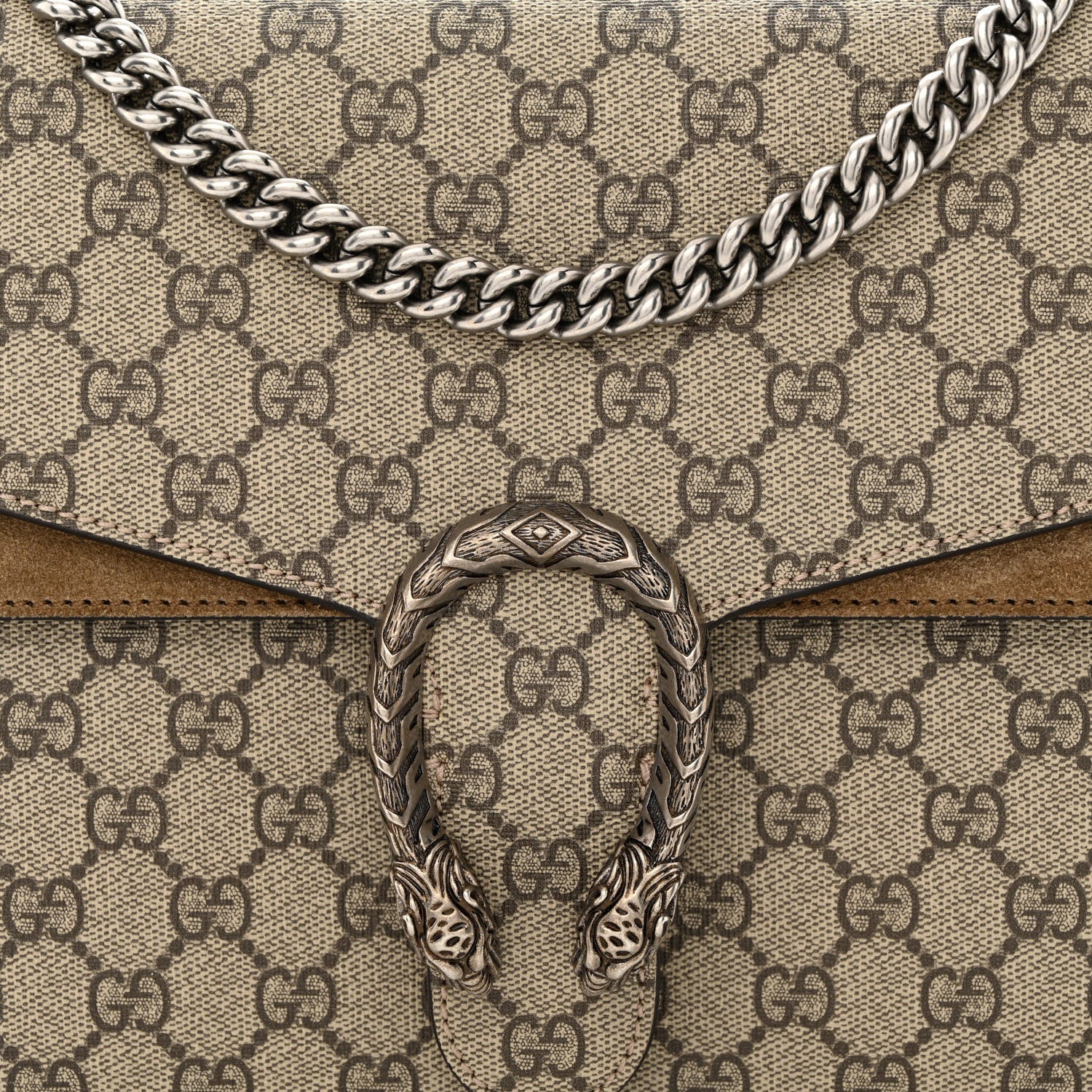 Gucci GG Supreme Monogram Medium Dionysus Shoulder Bag Taupe 8 of 13