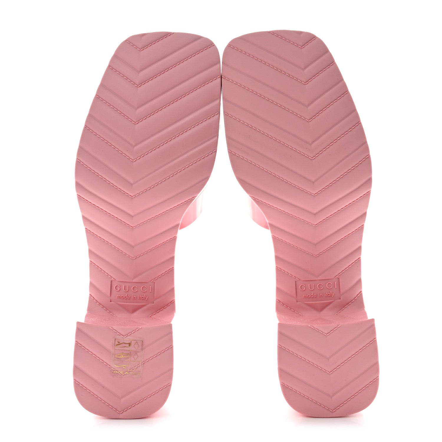 Gucci Rubber Gucci Logo Womens Platform 20/60mm Slide Sandals 37 Wild Rose 5 of 11