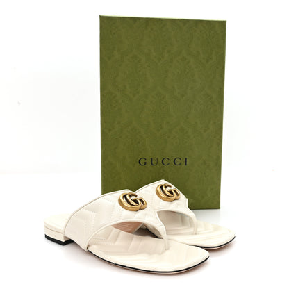 Gucci Nappa Charlotte Double G Marmont Thong Sandals 38 Mystic White 10 of 10