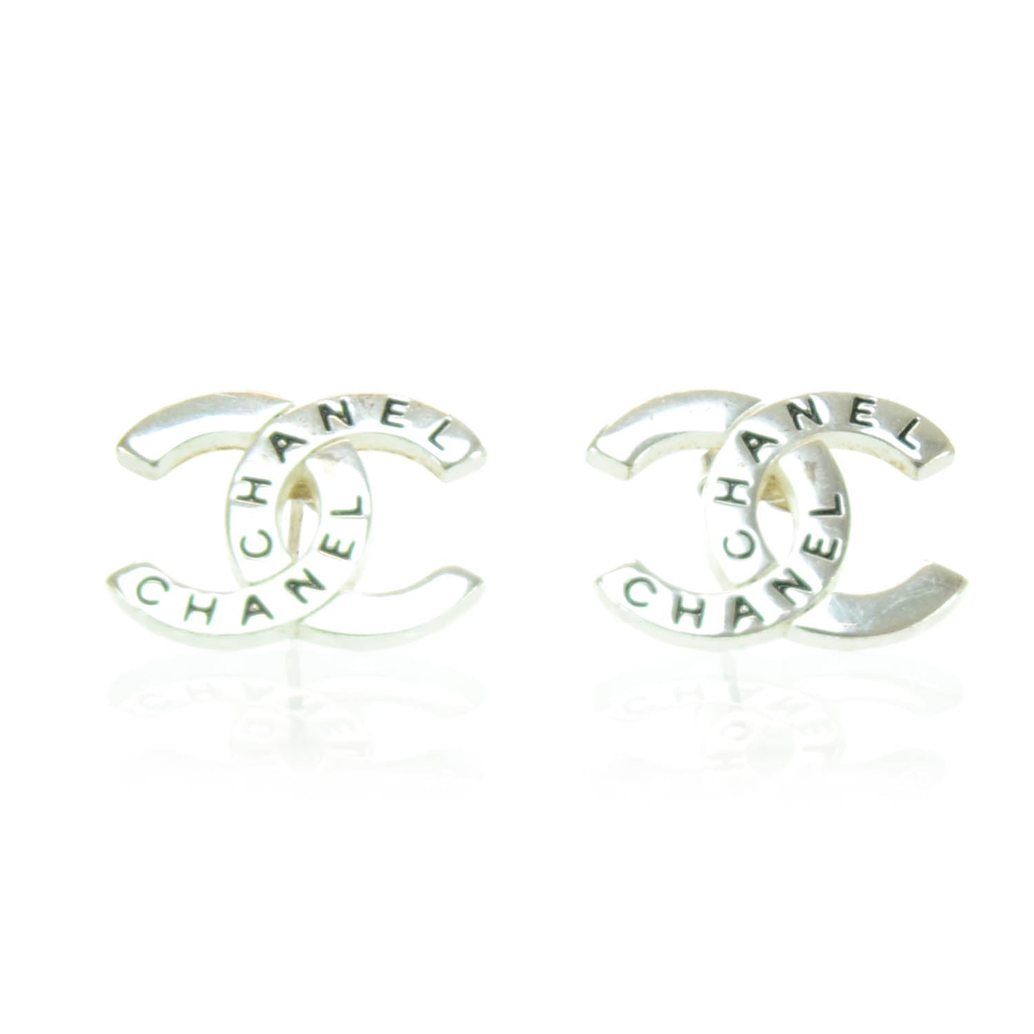 Chanel CC Earrings Silver 1 of 5