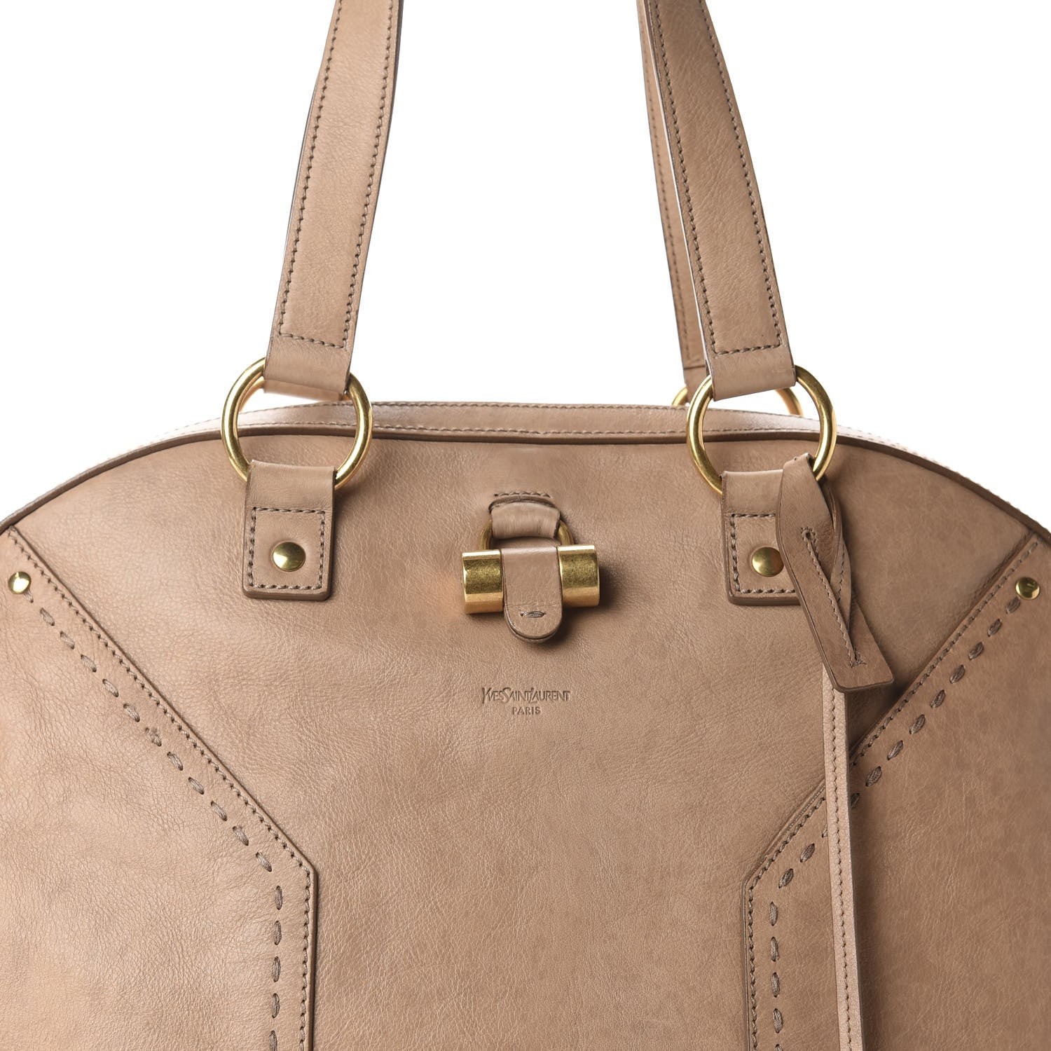 Saint Laurent Calfskin Oversized Muse Beige 9 of 10