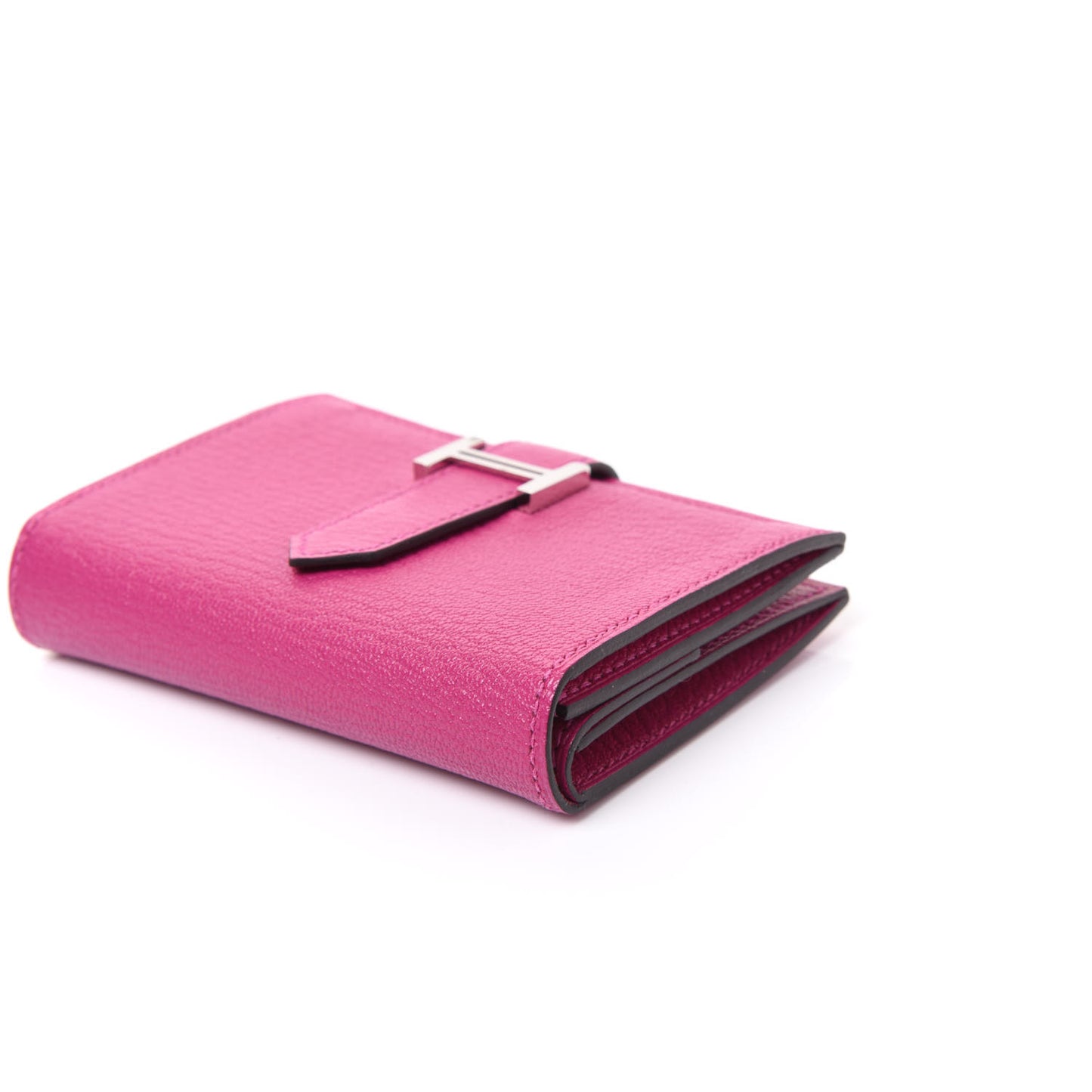 Chevre Mysore Mini Bearn Wallet Rose Pourpre
