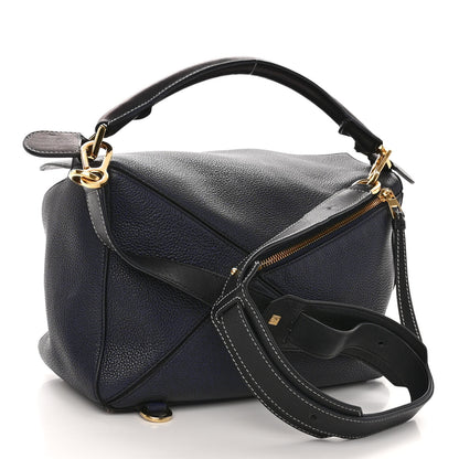 Loewe Calfskin Medium Puzzle Bag Midnight Blue Black 3 of 13