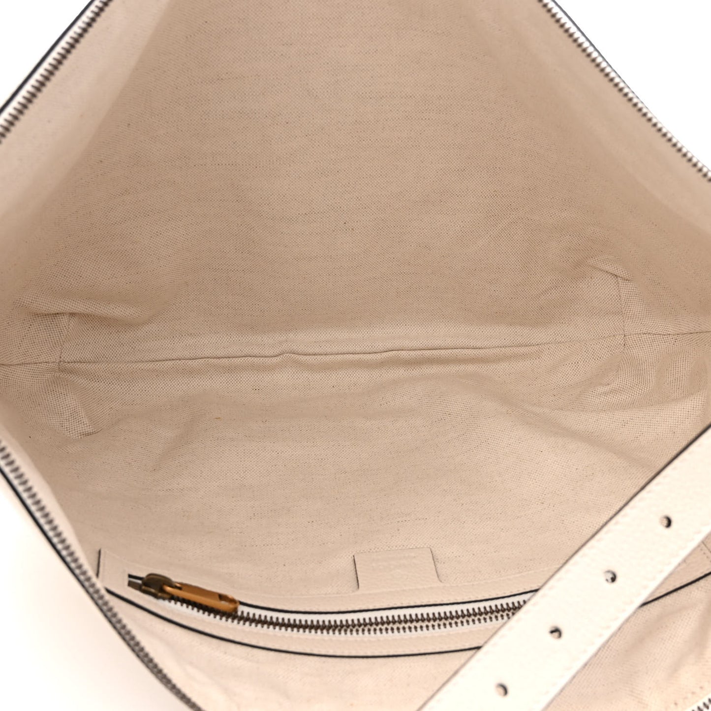 Grained Calfskin Logo Half Moon Hobo White