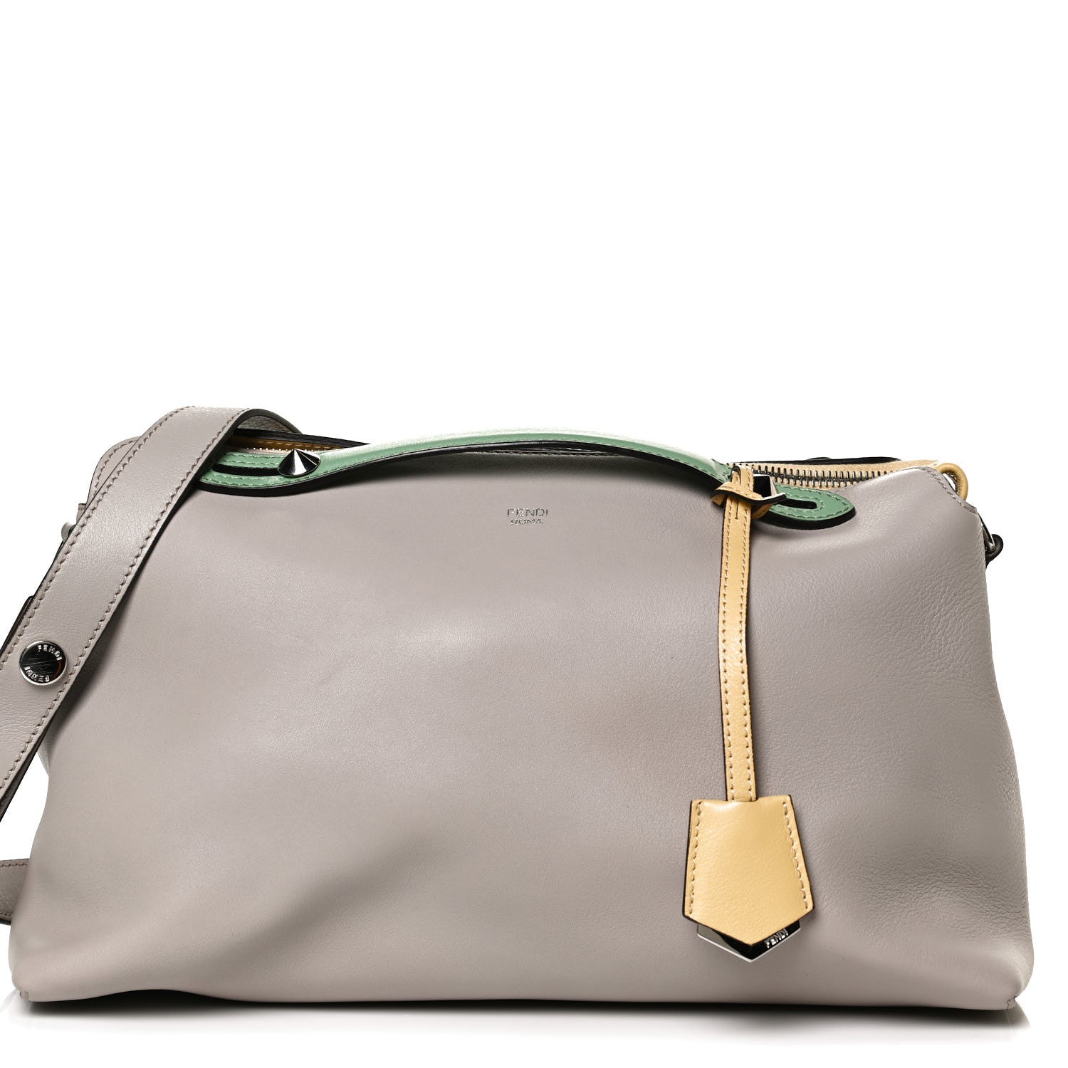Fendi Vitello Dolce 4 Color Large By The Way Boston Bag Grigio Polvere Multicolor 10 of 16
