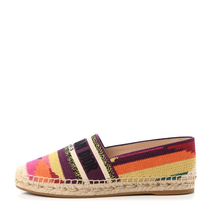 Christian Dior Cotton Embroidered Patchwork Granville Espadrille 37 Multicolor 1 of 4