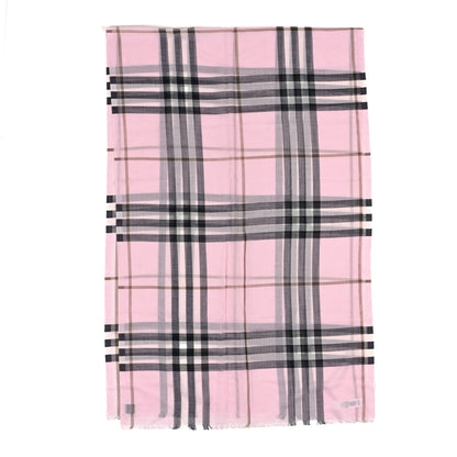 Burberry Wool Silk Gauze Giant Check Scarf Alabaster Pink 2 of 4