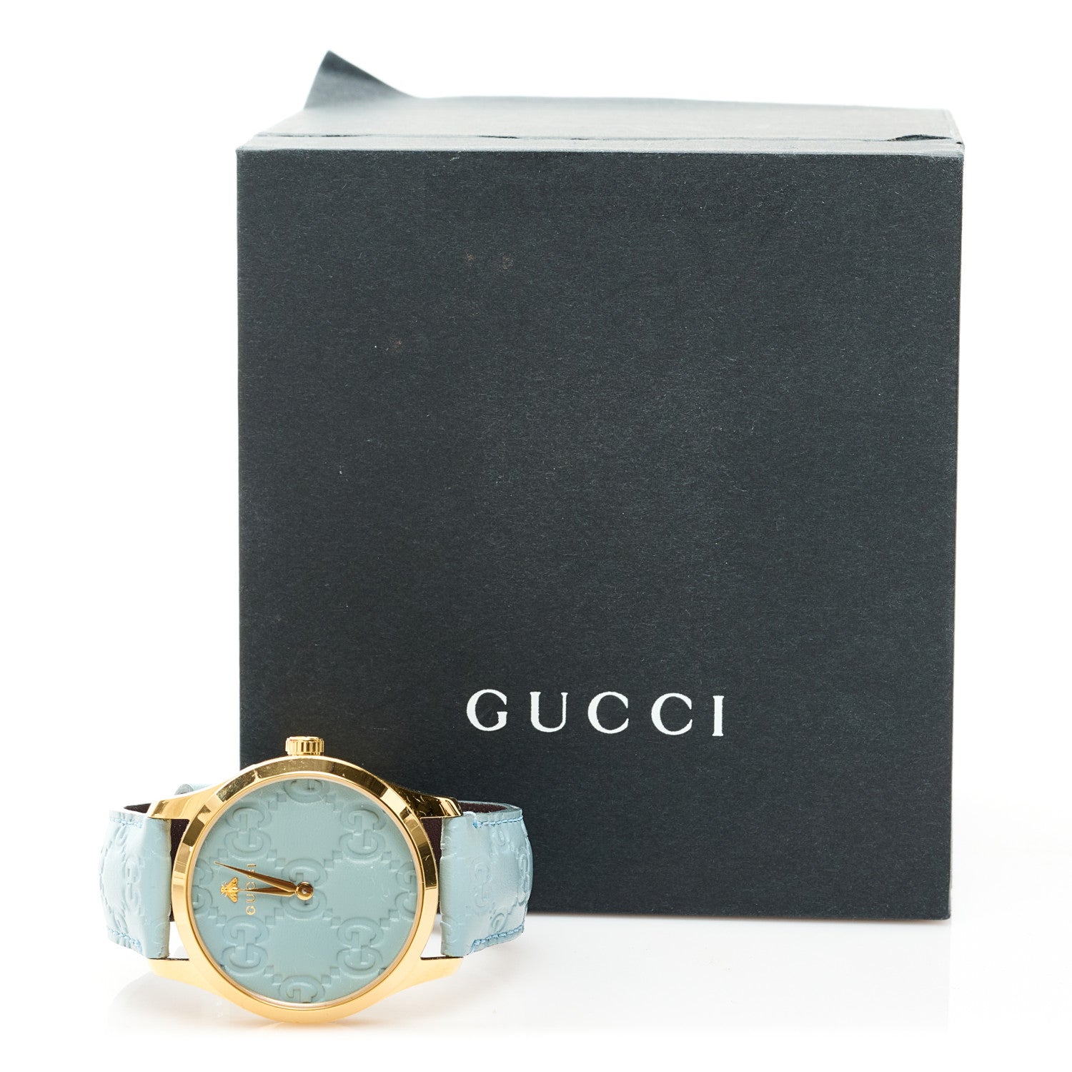 Gucci Stainless Steel Calfskin 38mm G-Timeless Quartz Watch Light Blue 5 of 5