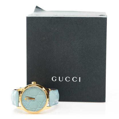 Gucci Stainless Steel Calfskin 38mm G-Timeless Quartz Watch Light Blue 5 of 5