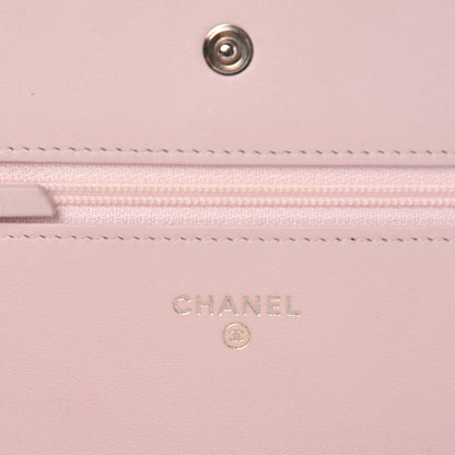 Chanel Woven Straw Deauville Wallet on Chain Pink 6 of 11