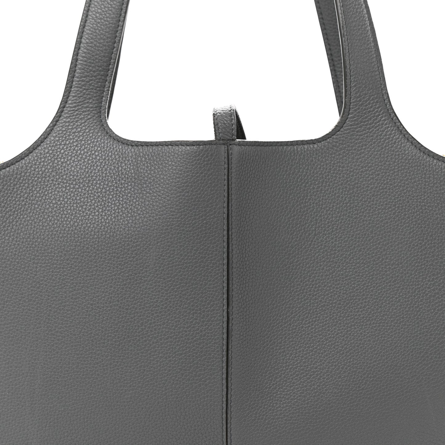 Baby Grained Calfskin Medium Tri-Fold Bag Grey