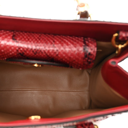 Gucci Snakeskin Geometric Small Diana Tote Wild Red Multicolor 6 of 10
