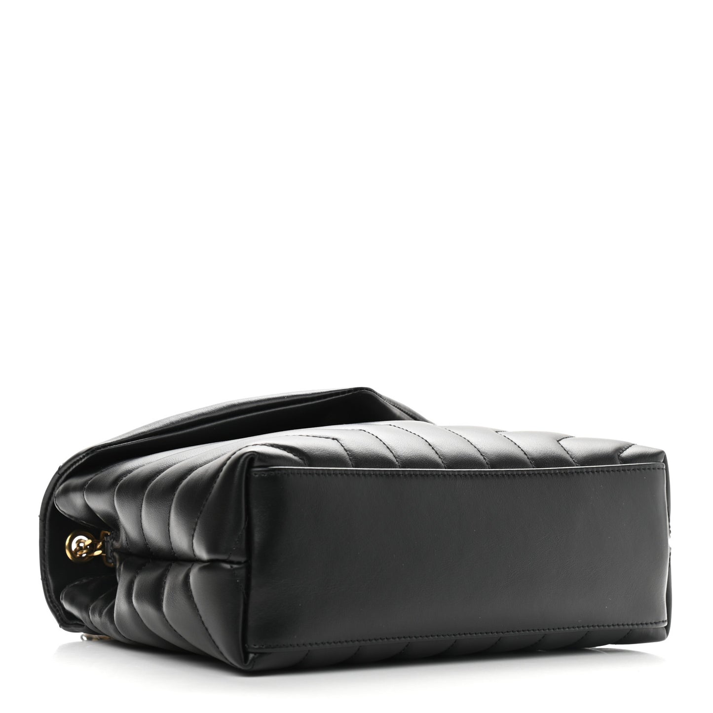 Calfskin Y Quilted Monogram Small Loulou Chain Satchel Black