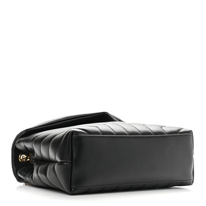 Saint Laurent Calfskin Y Quilted Monogram Small Loulou Chain Satchel Black 4 of 10