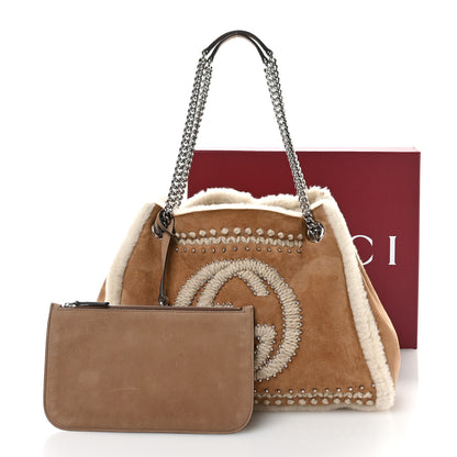 Gucci Suede Shearling Medium Soho Chain Shoulder Bag Brown 12 of 12