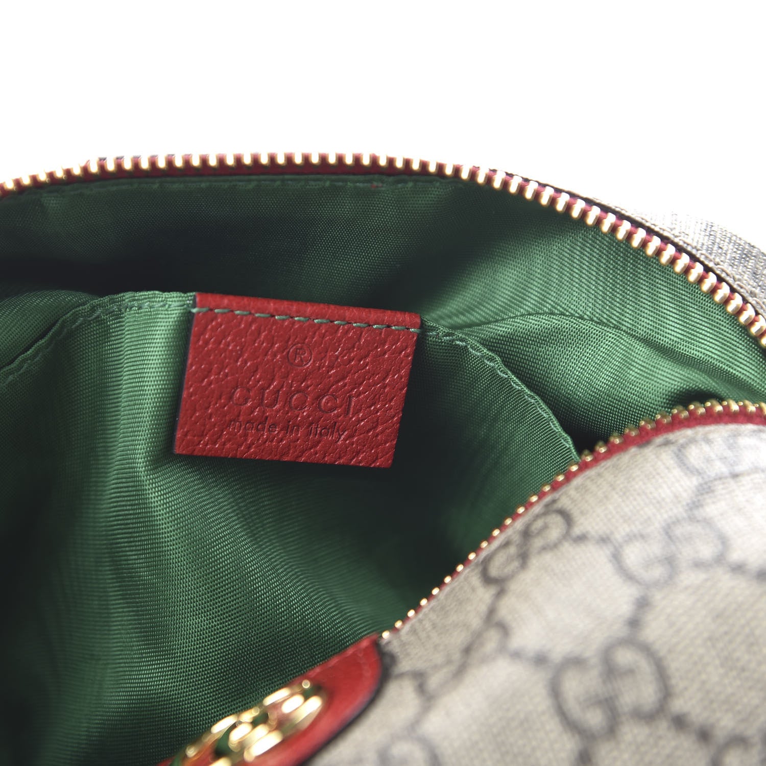 Gucci Soft GG Supreme Monogram Calfskin Medium Ophidia Cosmetic Case Beige Ebony Hibiscus Red 8 of 11