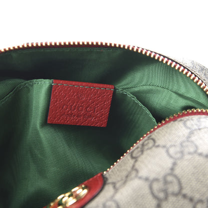 Gucci Soft GG Supreme Monogram Calfskin Medium Ophidia Cosmetic Case Beige Ebony Hibiscus Red 8 of 11