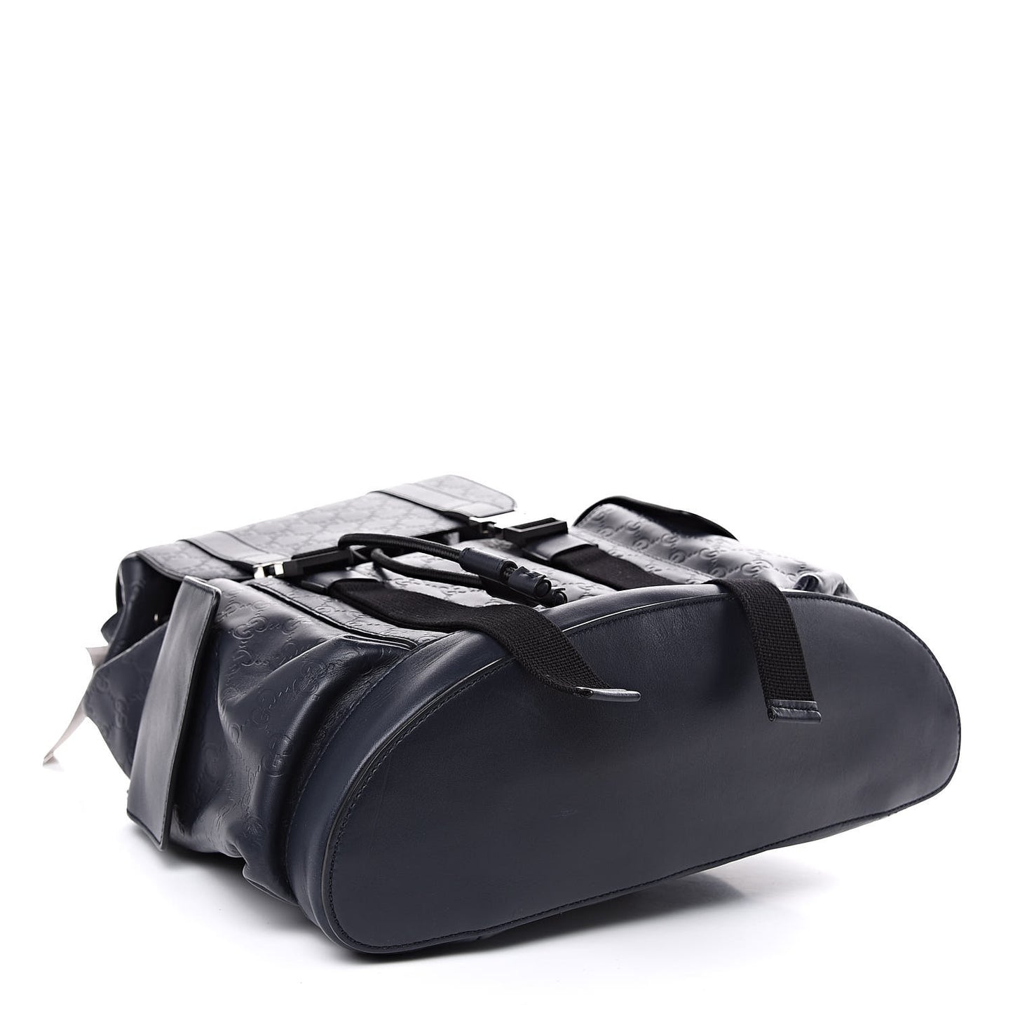 Guccissima Signature Double Buckle Backpack Blue
