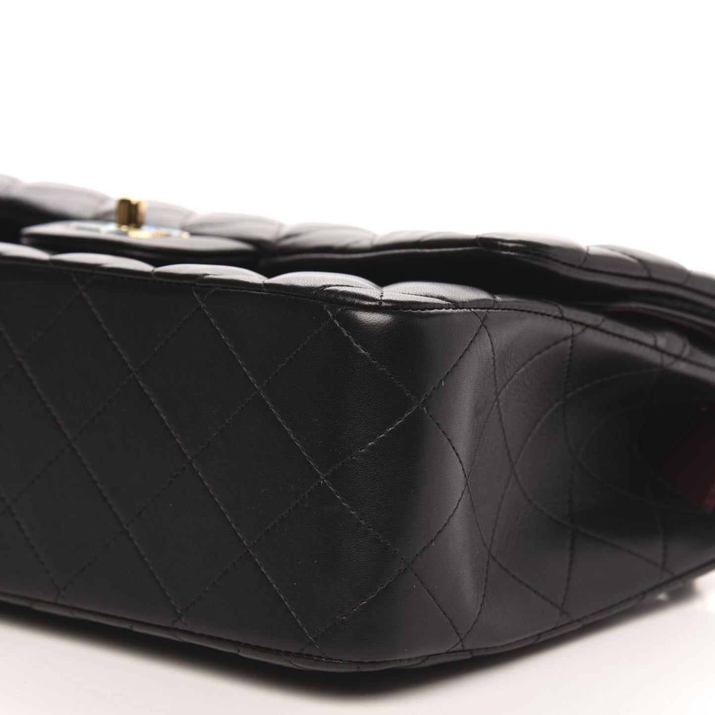 Lambskin Quilted Jumbo Double Flap Black