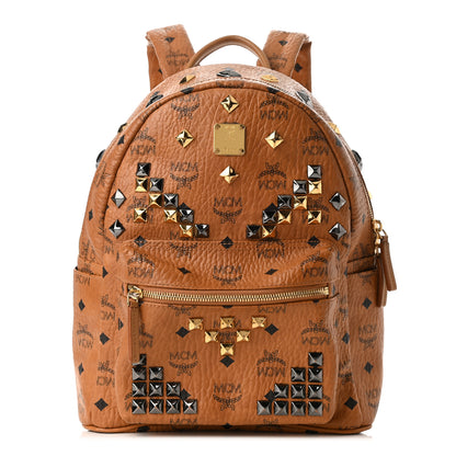 MCM Visetos Studded Small Stark M Backpack Cognac 1 of 9