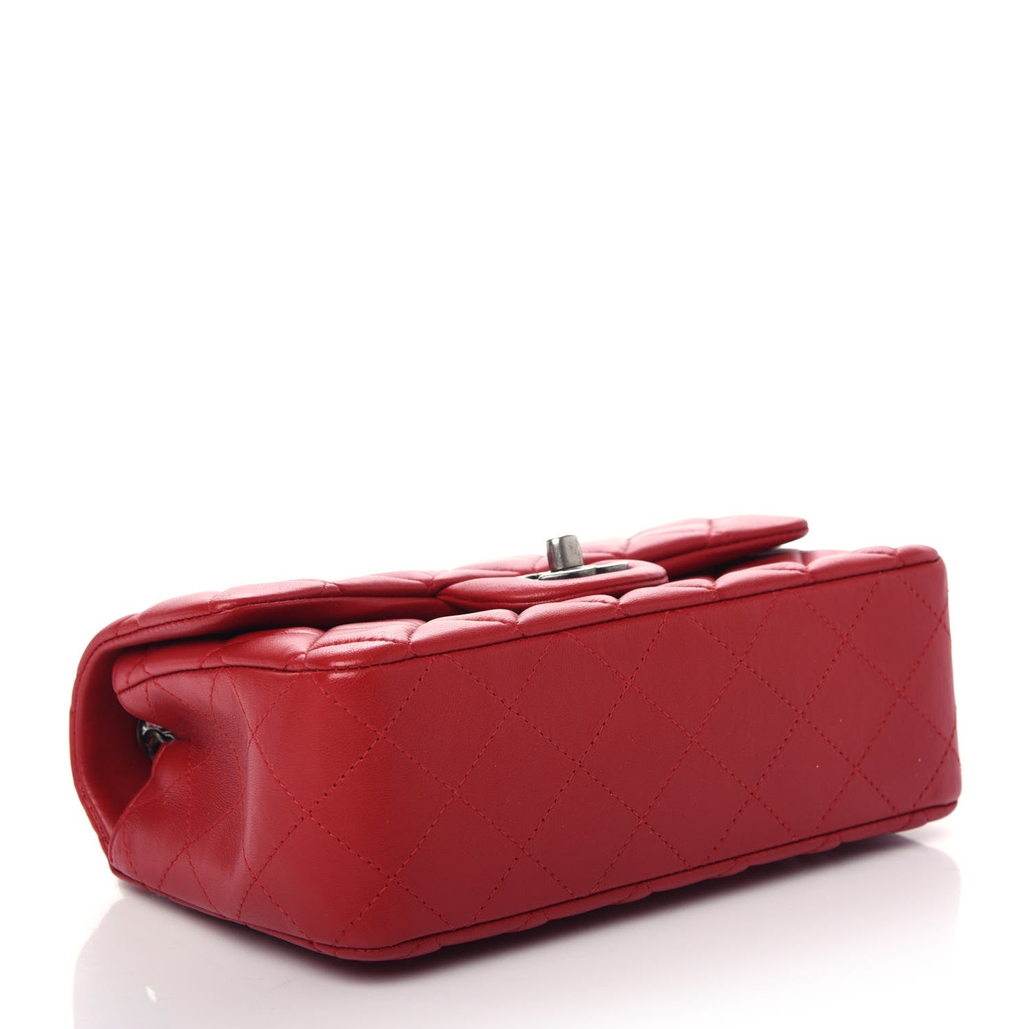 Chanel Lambskin Quilted Mini Rectangular Flap Red 4 of 10
