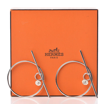 Hermes Sterling Silver MM Loop Earrings 6 of 6
