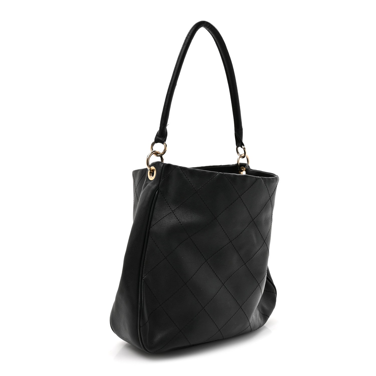 Chanel Calfskin Stitched Hobo Black 3 of 13