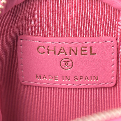 Chanel Caviar Quilted Zip Around Classic Coin Purse Pink 5 of 6