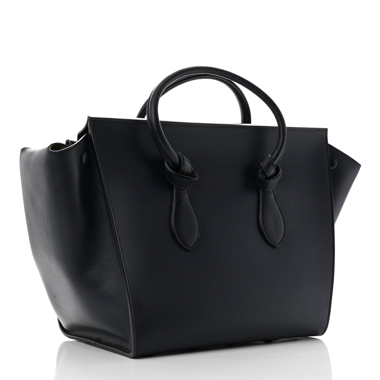 Palmelato Calfskin Medium Tie Knot Tote Midnight