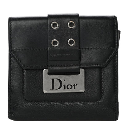 Christian Dior Calfskin Street Chic Compact Flap Wallet Black 1 of 12