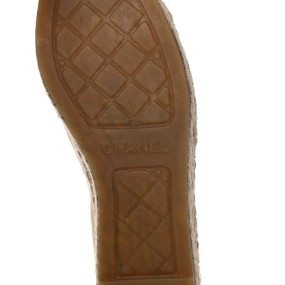 Chanel Lambskin CC Espadrilles 35 Beige Black 7 of 9