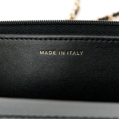 Chanel Tweed Quilted Wallet On Chain WOC Black Ecru White 7 of 12