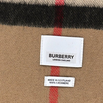 Burberry Cashmere Giant Check Fringe Scarf Camel 3 of 4