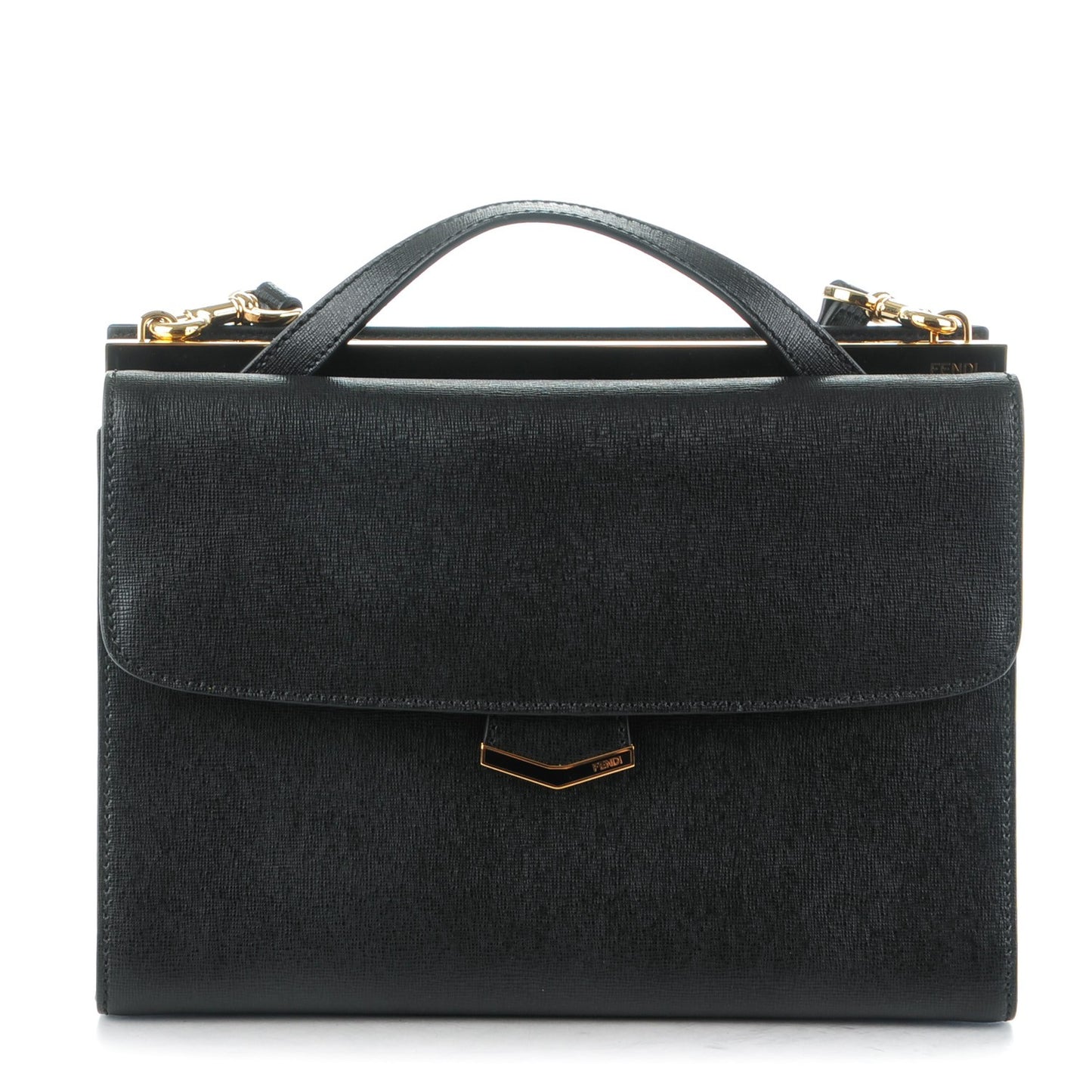 Vitello Elite Flamingo Demi Jour Shoulder Bag Black