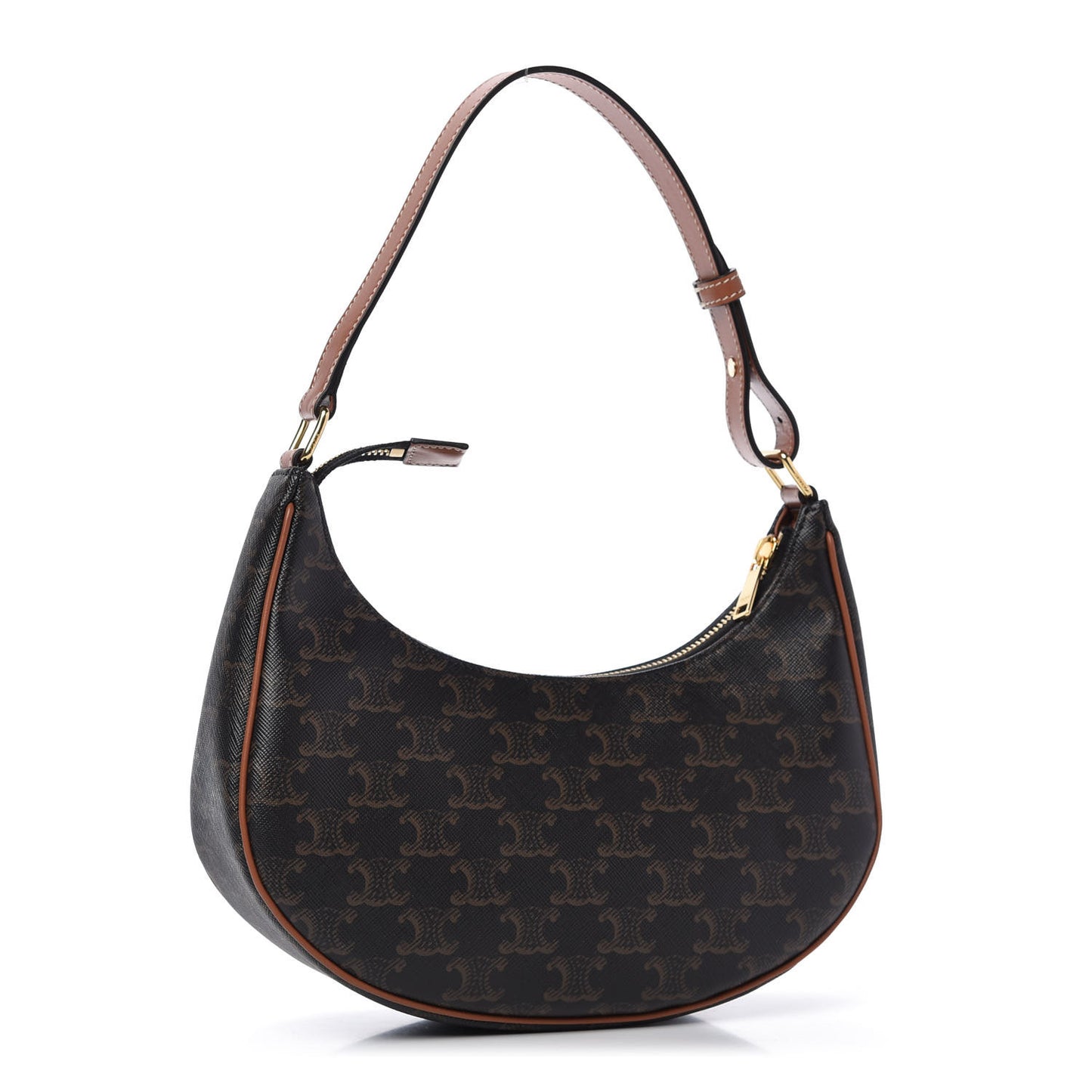 Triomphe Canvas Calfskin Ava Shoulder Bag Tan