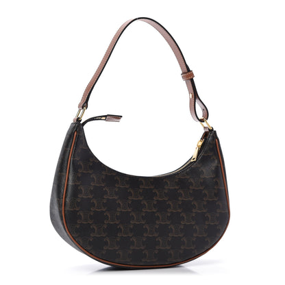 Celine Triomphe Canvas Calfskin Ava Shoulder Bag Tan 3 of 9