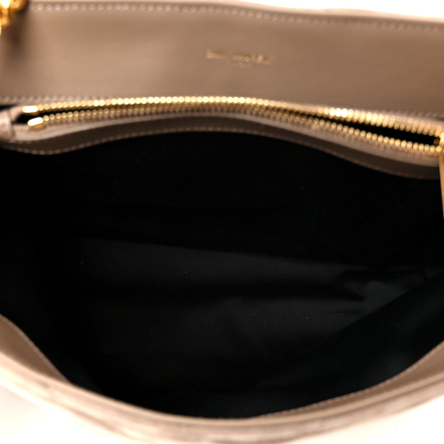 Suede Y Quilted Monogram Medium Loulou Chain Satchel Taupe