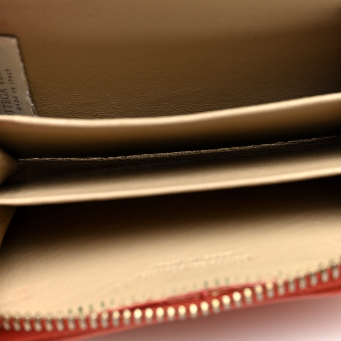 Nappa Intrecciato Zip Around Coin Purse Brique