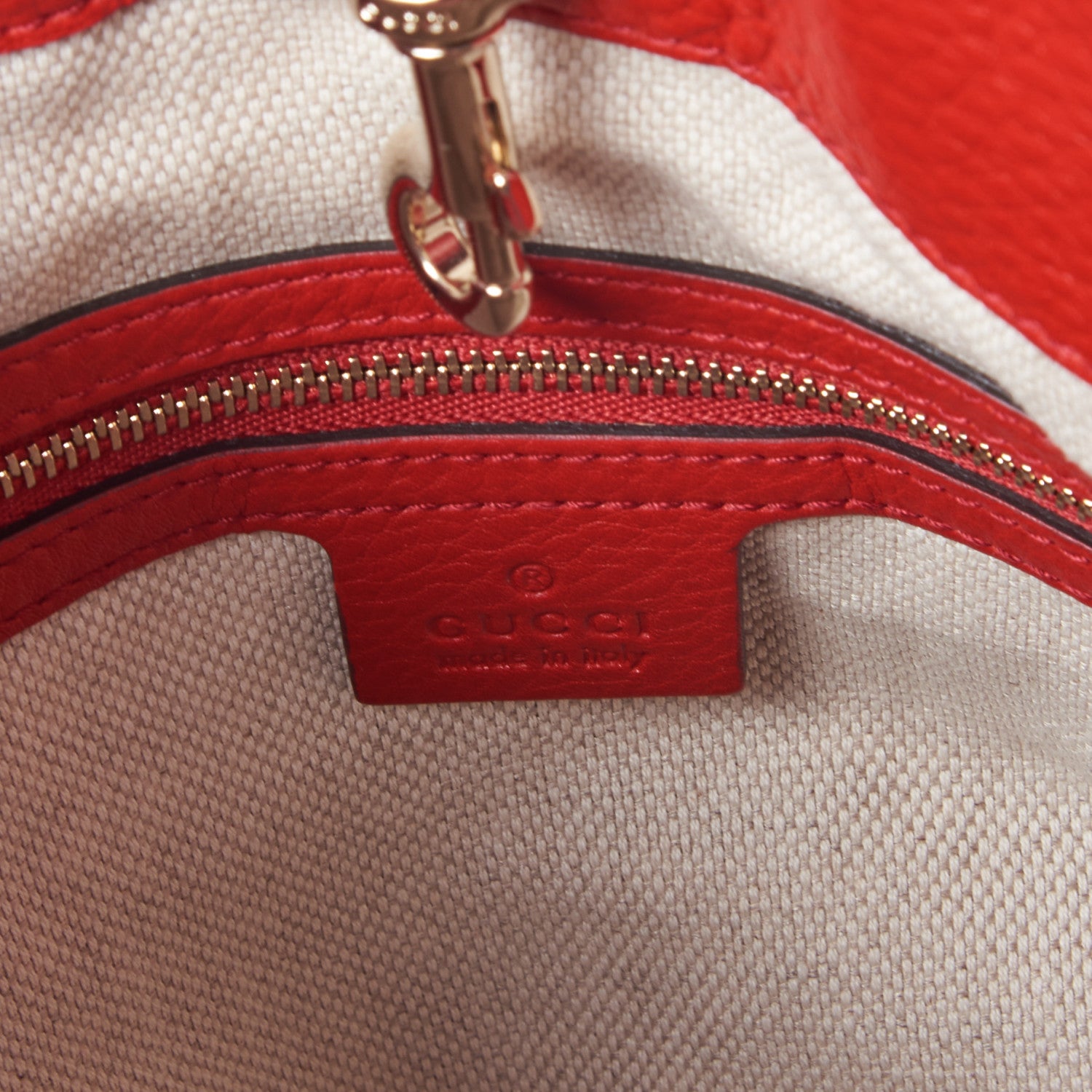 Gucci Pebbled Calfskin Medium Soho Chain Shoulder Bag Tabasco Red 8 of 8