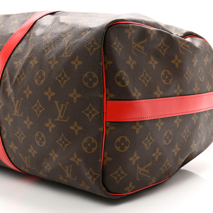 Louis Vuitton Calfskin Monogram Keepall Bandouliere 50 Coquelicot 7 of 9