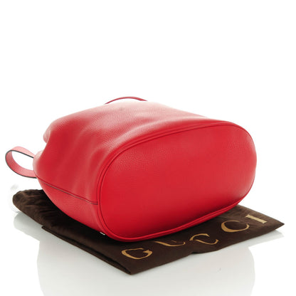 Gucci Pebbled Calfskin Small Soho Drawstring Backpack Tabasco Red 4 of 9