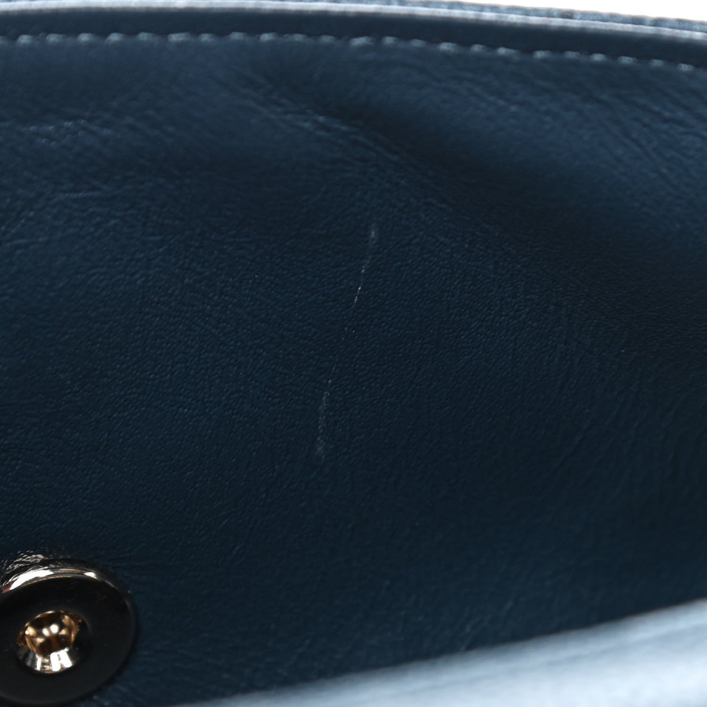 Iridescent Caviar Quilted Mini Rectangular Flap Dark Blue